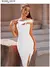 Vestido Sem Encosto de Um Ombro - Sexy e Elegante com Fenda na internet