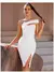 Vestido Sem Encosto de Um Ombro - Sexy e Elegante com Fenda na internet