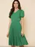 Vestido Plissada Lisa Midi Rodado Sofisticação - comprar online