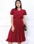Vestido Plissada Lisa Midi Rodado Sofisticação - comprar online