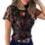 Blusa de Chiffon com Manga Plissada e Estampa Floral - Casual e Elegante na internet