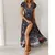 Vestido Maxi Feminino com Decote em V - Estampa Floral Boêmia - loja online