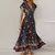 Vestido Maxi Feminino com Decote em V - Estampa Floral Boêmia - loja online