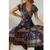 Vestido Maxi Feminino com Decote em V - Estampa Floral Boêmia - loja online