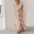 Vestido Maxi Feminino com Decote em V - Estampa Floral Boêmia