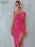 Vestido Sem Encosto de Um Ombro - Sexy e Elegante com Fenda - Lunna Rosa Store - Transforme seu guarda-roupa e sinta-se confiante!