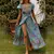 Vestido Maxi Feminino com Decote em V - Estampa Floral Boêmia
