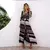 Vestido Longo Estampado - Vestido de Praia Bohemian Outono 2020 - loja online