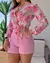 Blusa Casual de Manga Longa com Amarração Frontal - Estampa Floral Elegante - Lunna Rosa Store - Transforme seu guarda-roupa e sinta-se confiante!