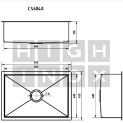 Cuba Simples Standard - CS6040 - 60x40x21cm - High Inox - comprar online