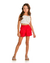 CONJUNTO CROPPED E SHORTS GABRIELA AQUARELA - comprar online