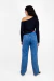 CALÇA JEANS WIDE LEG COM CRYSTAL STONE POAH NOAH na internet