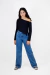 CALÇA JEANS WIDE LEG COM CRYSTAL STONE POAH NOAH - comprar online