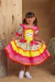 VESTIDO JUNINO FLORAL COM DETALHE AMARELO - comprar online