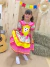 VESTIDO JUNINO FLORAL COM DETALHE AMARELO - Bugudum