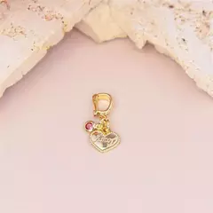 Pingente coração amor e mini zircônia