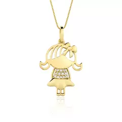 Pingente Menina laço