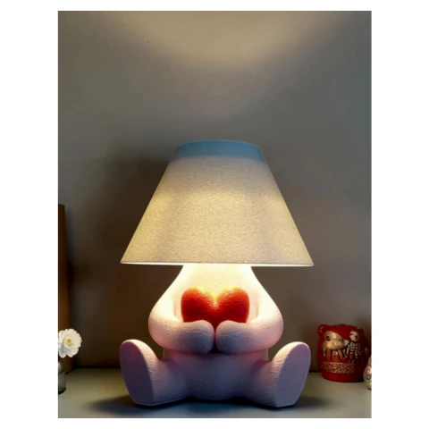 Lampara Led Oso Agarrando Corazon Decoracion Varios Colores