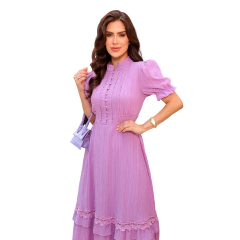 Vestido em Viscose - Lilas - Griffe Chick