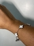 Pulseira Trevo Branco Prata Aço Inoxidável - loja online