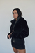 Campera hasta la cintura con cierre y faja pelo largo sintético (MS5002) - comprar online