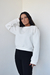 Buzo clásico con cuello y cintura blanco MS410 - Frizza Peinada - tienda online