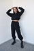Pantalón tiro alto y ancho negro MS105 - Frizza Peinada - silandre