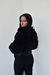 Campera de peluche pelo corto negra (MS5013) - silandre