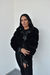 Campera de peluche pelo corto negra (MS5013) - tienda online