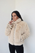 Campera gamulán de peluche pelo corto crema (MS5012) - silandre