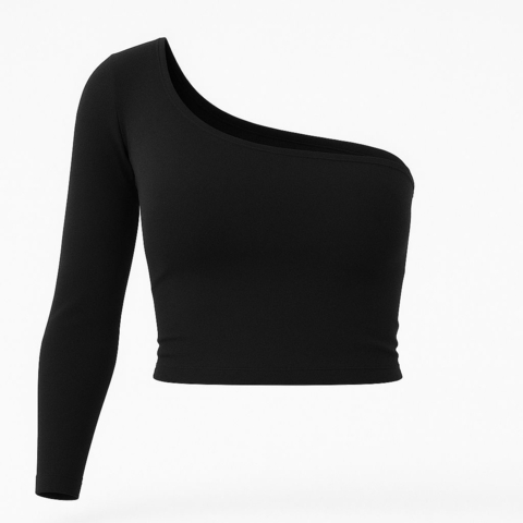 Remera de un hombro manga larga MS323LFN - Lycra Premium - comprar online