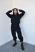 Pantalón tiro alto y ancho negro MS105 - Frizza Peinada - tienda online