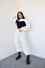 Pantalón tiro alto y ancho blanco MS105 - Frizza Peinada - tienda online
