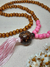 Japamala 108 contas de madeira tassel cor rosa - comprar online