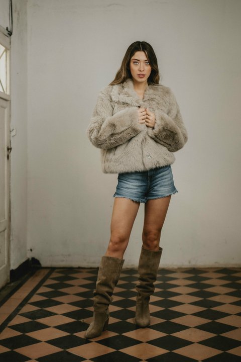 Chaqueta Piel Faux Visón