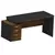 Mesa Reta Pedestal 3 gavetas M40 Glass