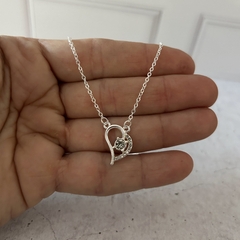 Cadenita corazon strass de acero blanco - comprar online