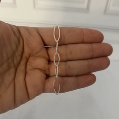 Pulsera eslabones largos de acero blanco - comprar online