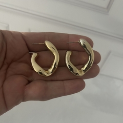 Aros aqua inflados dorados - comprar online