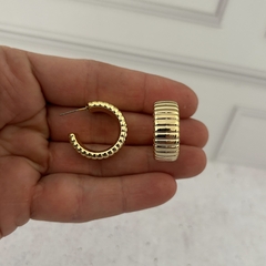 Aros ranurados dorados - comprar online