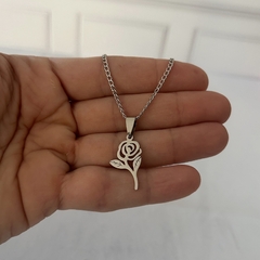 Cadenita de acero quirurgico con dije flor - comprar online