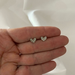 Aros corazón con strass