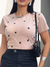 T-Shirt Corações desenhados poá Rosê - Fabiula Cardoso Concept