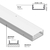 Perfil de Aluminio Flat 23x10mm Anodizado, Cover Opal Blanco x2m - comprar online