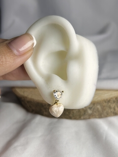 Arete corazón rosado ✨