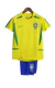 Kit Infantil Brasil Retrô 2002 - Nike - Amarelo com detalhes em verde