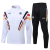 Conjunto Alemanha Treino 24/25 - Masculino Adidas Zipper curto - Branco com preto e detalhes amarelo e vermelho e calça preta