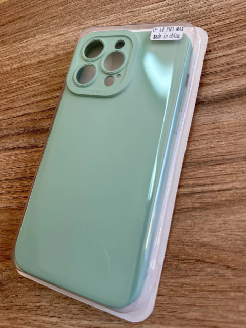 FUNDA IPHONE 14 PRO MAX SILICONE CASE VERDE AGUA