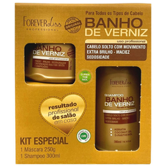 Kit Forever Liss Professional Banho de Verniz Shampoo 300ml + Máscara 250g Forever Liss - comprar online