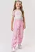 Conjunto Blusa Cropped em Tule Top em Canelado e Calça Parachute - comprar online